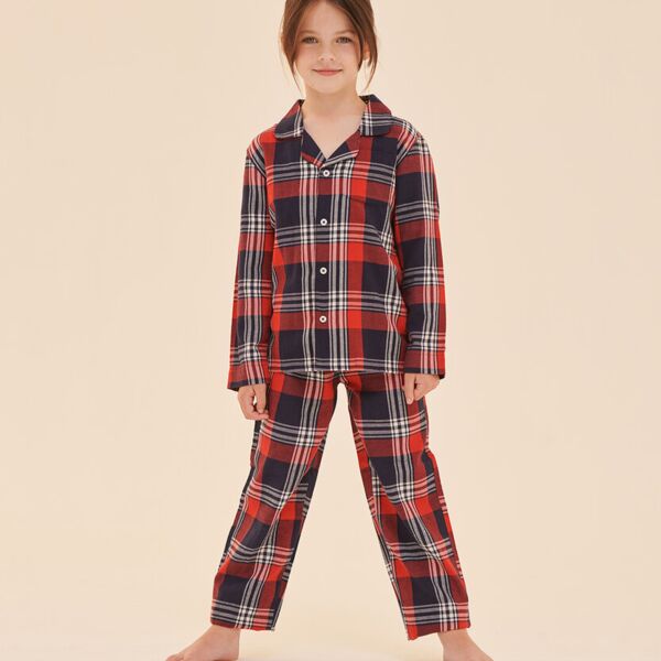 Skinnifit Kids tartan lounge set SM074 Kids tartan lounge set Thumbnail