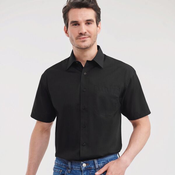 Short sleeve polycotton easycare poplin shirt Thumbnail