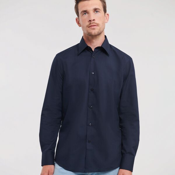 Russell Athletic Collection Long Sleeve Tailored Poplin Shirt Thumbnail