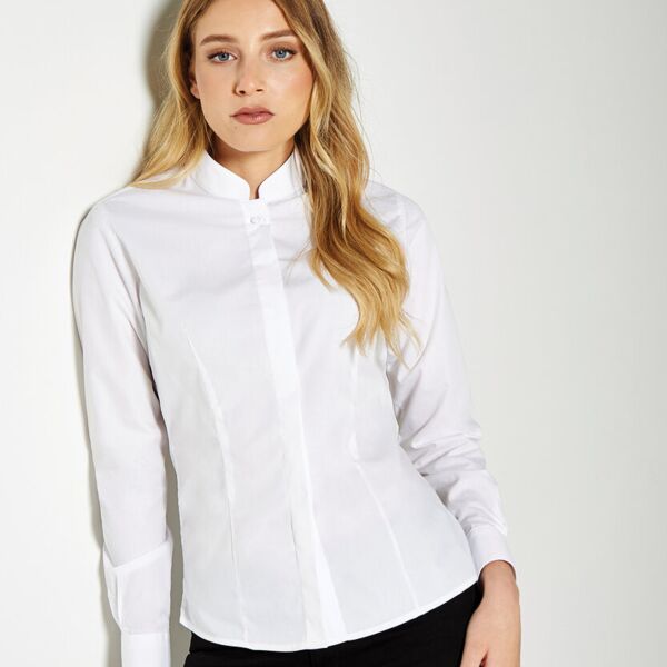 Kustom Kit Women's mandarin collar fitted shirt long sleeved EKK261 Women's mandarin collar fitted shirt long sleeved Thumbnail