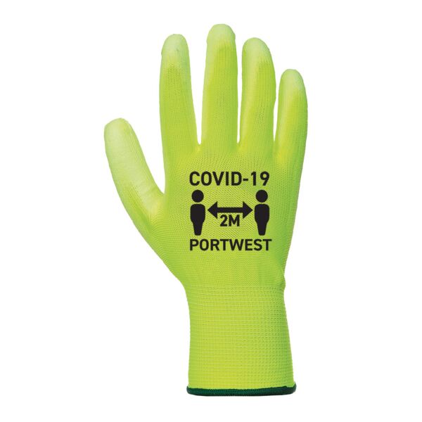 Covid PU Palm Glove  Yellow/White CV20  Covid PU Palm Glove  Yellow/White Thumbnail