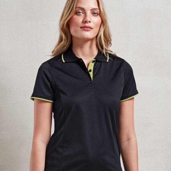 Premier WOMENS  contrast Coolchecker® polo PR619 WOMENS  contrast Coolchecker® polo Thumbnail